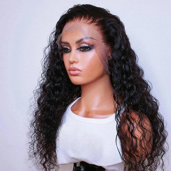 Deep Wave Lace Front Human Hair Wig 20 inches